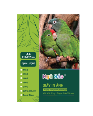 Giấy in ảnh Ngũ Sắc A4 1 mặt 115gsm 100 tờ